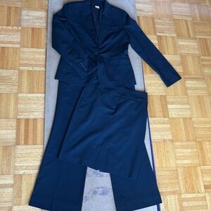 J. Crew black wool blend trousers, pencil skirt, and blazer.  See photos.